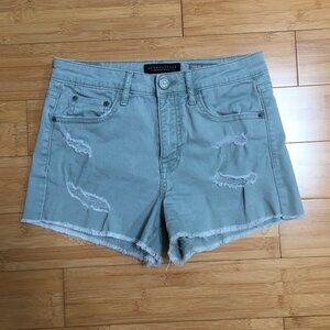 EUC Aéropostale Dusty Green High Waisted Shorty Denim Shorts